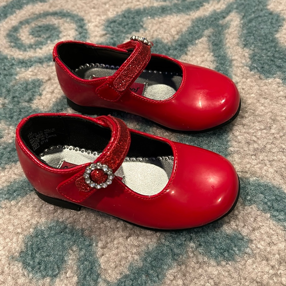 Elegant Red Kids Dress Shoes